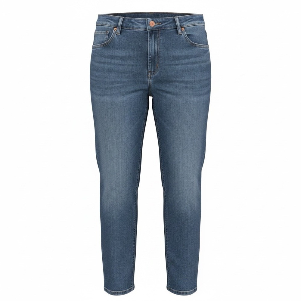 Jones New York Lexington Straight Jeans Women 16 Medium Wash High Rise Denim